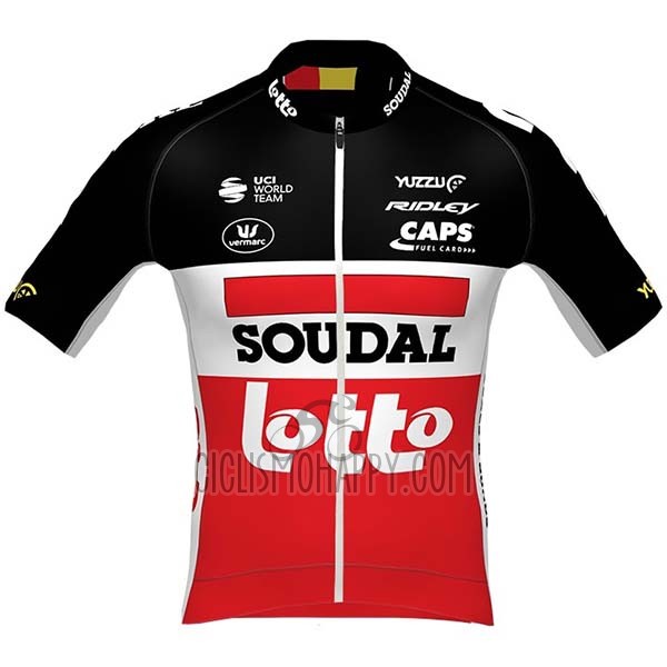 Lotto Soudal Cycling Jersey Bib Short 2020 Short Sleeve Black White Red